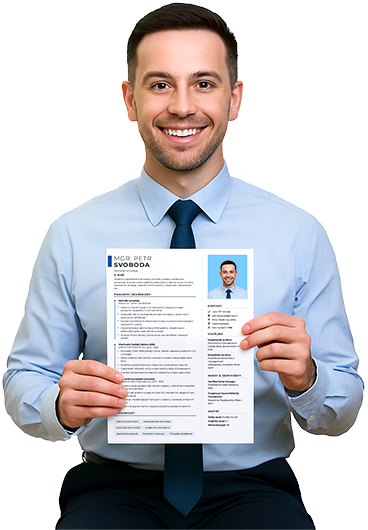 Muž drží životopis